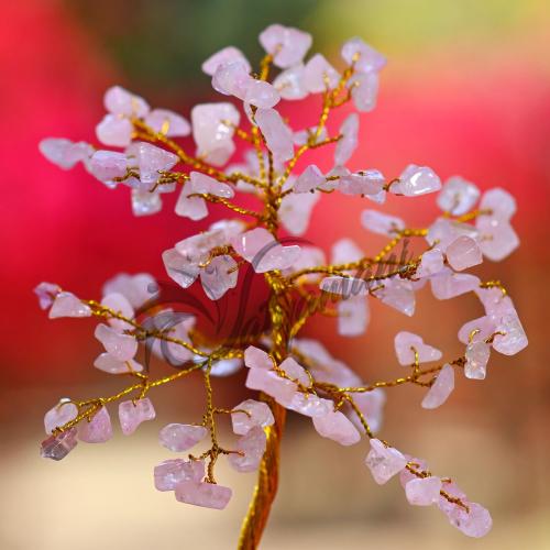 Avika Natural Energized Rose Quartz Small Crystal Tree (100 Dana)
