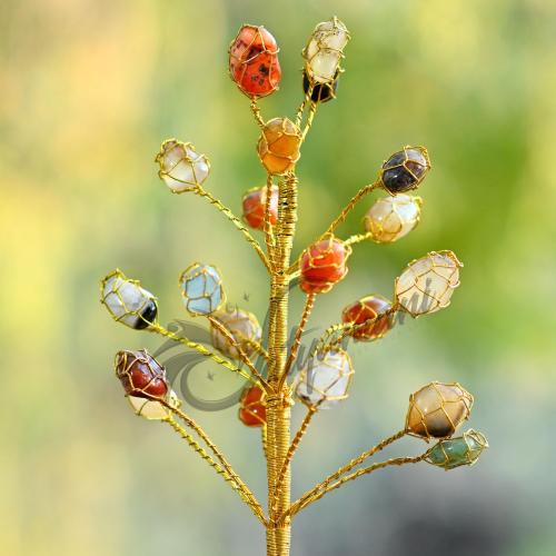 Avika Natural Energized Multi Onyx Crystal Tree Art-1 (20 Dana)