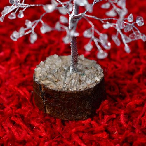 Avika Natural Energized Clear Quartz Crystal Tree (200 Dana) Silver