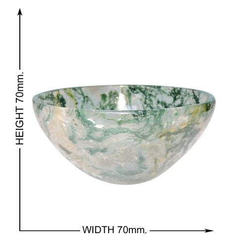 Avika Natural Moss Agate Healing Bowl (65 mm)