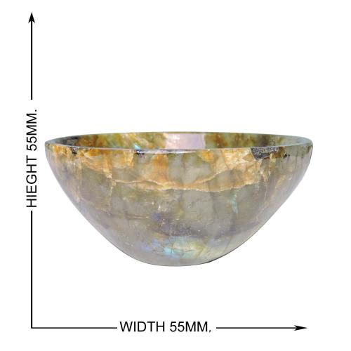 Avika Natural Labradorite Healing Bowl 55 mm I