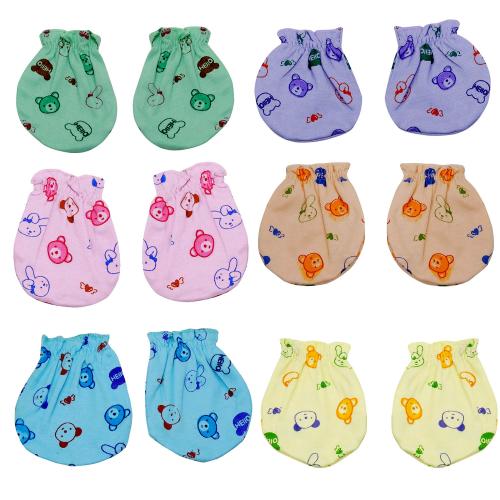 Life Begin with Baby Mitten Set Printed Soothing Colours (Pack of 3)