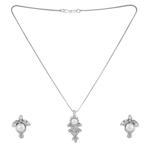 Avika Austrian Crystal Studded With  Pearl Designer Jewelry Set With Earring Art 2