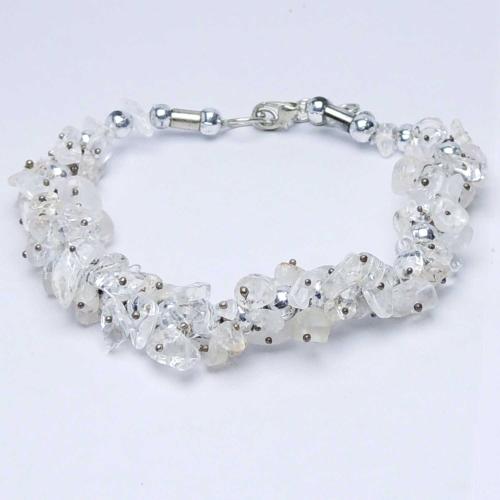 Avika Clear Quartz Chip Cluster Bracelet (Pack of 1Pc)