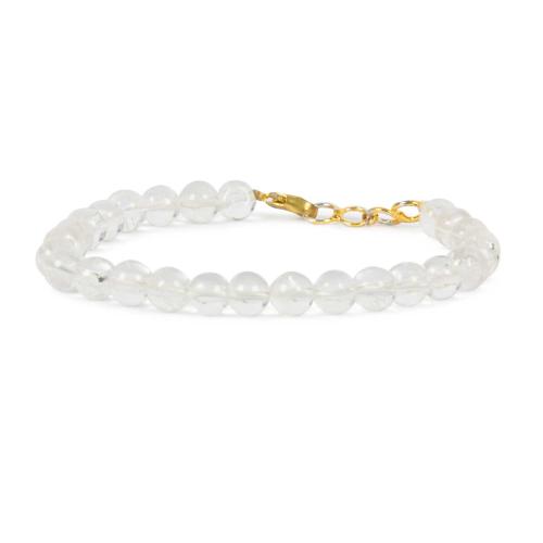 Avika Energized Clear Quartz Bead Bracelet with Hookh (Pack of 1Pc)