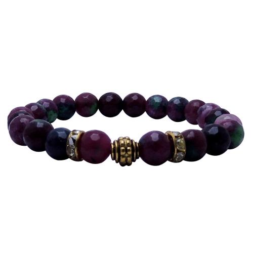 Avika Heat Processed Ruby Zoisite 8 mm Bead Bracelet Designer 3 Color: Multi color, For Unisex