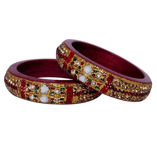 Avika Jaipur Typical Lac Jewellary Bangles Art 7 (set pf 2 pcs.)
