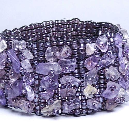 Avika Natural Amethyst Chips Bracelet (Pack of 1Pc)