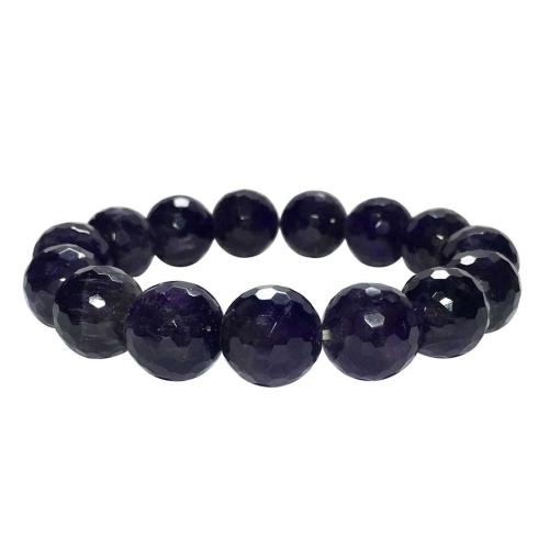 Avika Natural Amethyst Faceted Bead Bracelet For Spiritual Growth, Third Eye (Pack of 1 pc)