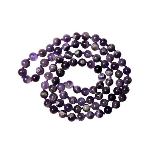 Avika Natural Amethyst Semi-precious Stone Mala for Brain (8 mm. Bead)