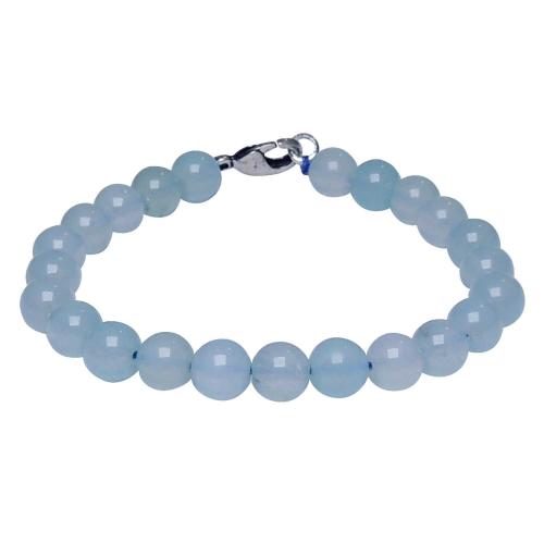 Avika Natural Aquamarine Beads Bracelet with Hook (Pack of 1Pc)