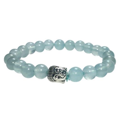 Avika Natural Aquamarine Buddha Bracelet (Pack of 1Pc)