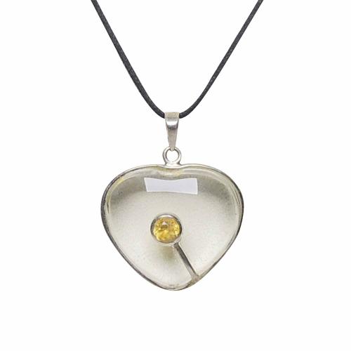 Avika Natural Citrine Heart Pendant in Quartz