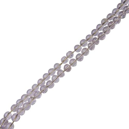 Avika Natural Clear Quartz Semi-precious Gift Necklace for Anger release (6 mm. Bead)