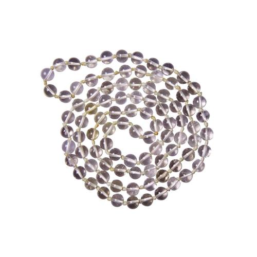 Avika Natural Clear Quartz Semi-precious Stone Necklace for Kids Anger release (8 mm. Bead)