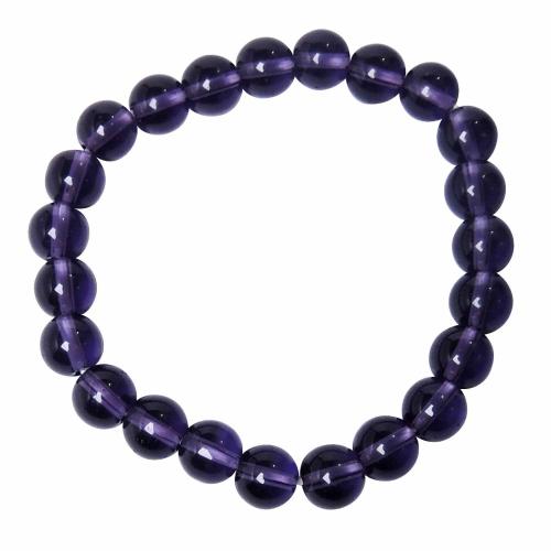 Avika Natural Dyed Amethyst 8 mm Bead Stone Bracelet Color: Purple, For Unisex