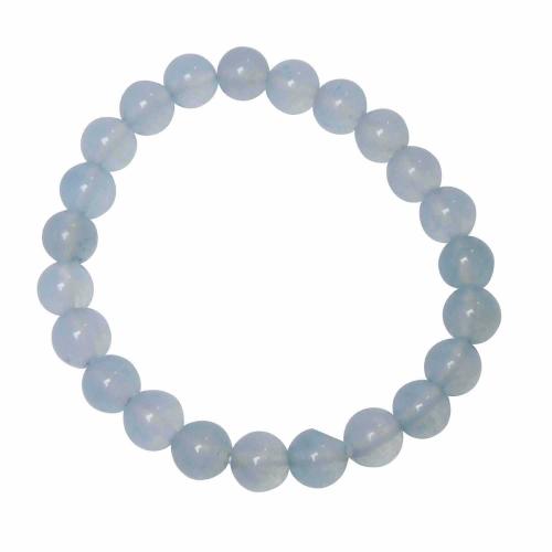 Avika Natural Dyed Aquamarine 8 mm Bead Stone Bracelet