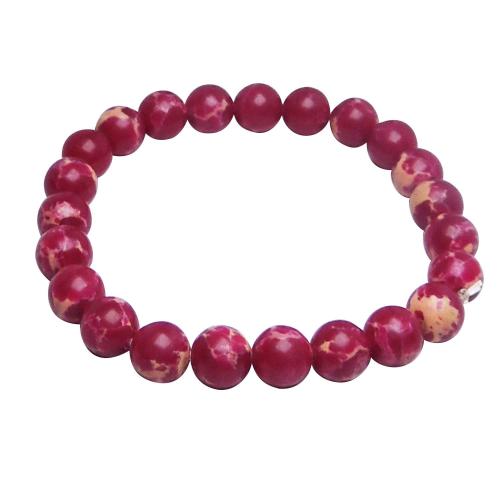 Avika Natural Emperor Red Beads Bracelet (Pack of 1Pc)