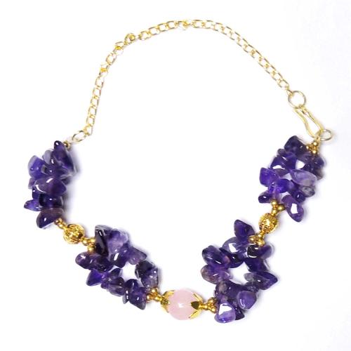 Avika Natural Energized Amethyst 4 Flower Designer Friendship Band