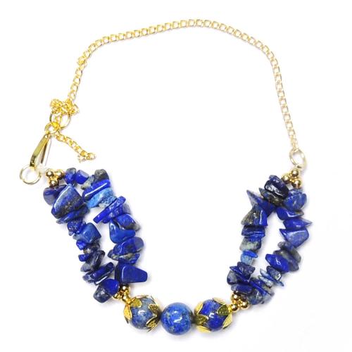 Avika Natural Energized Lapis Lazuli Designer Floweral Friendship Band