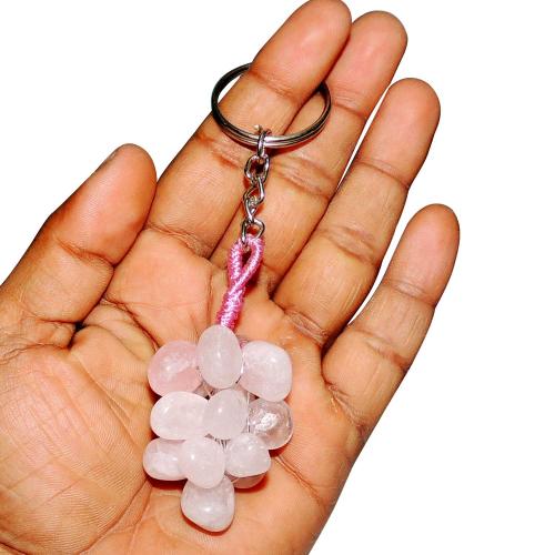 Avika Natural Energized Rose Quartz 10 mm Key Chain
