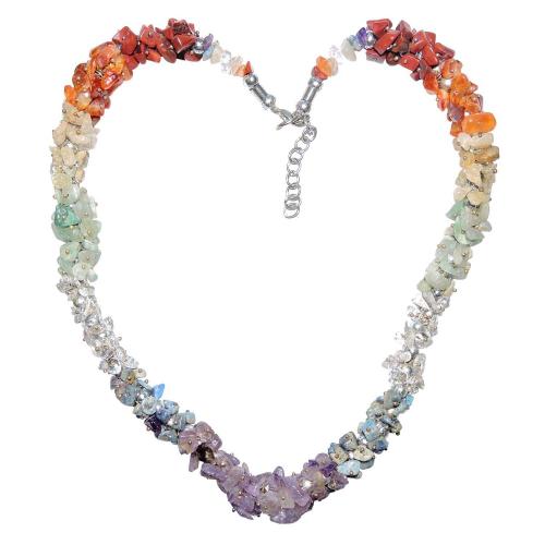 Avika Natural Energized seven chakra chip necklace