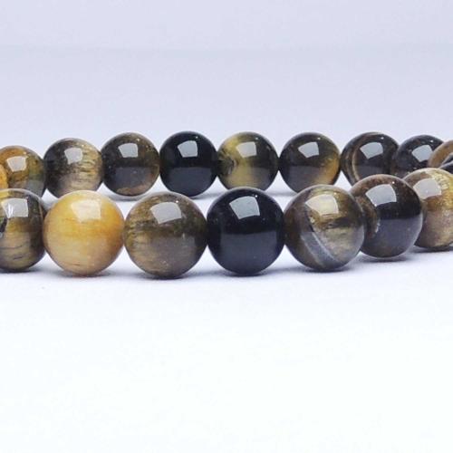 Avika Natural Energized Tiger Eye Bead Bracelet with Black Tourmaline (Pack of 1Pc)