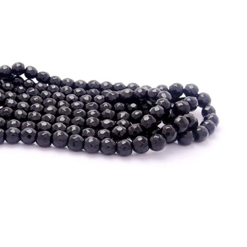 Avika Natural Energized Black Obsidian 6 mm Faceted Beads (pack of 5 pcs.)