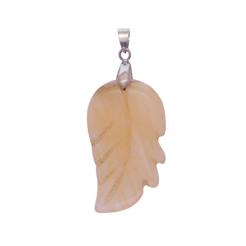 Avika Natural Energized Citrine Leaf Pendant (Pack of 1 Pc.)