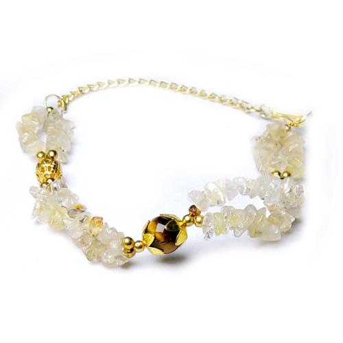 Avika Natural Energized Smokey Quartz 4 Flower Designer Rakhi with Roli Chawal
