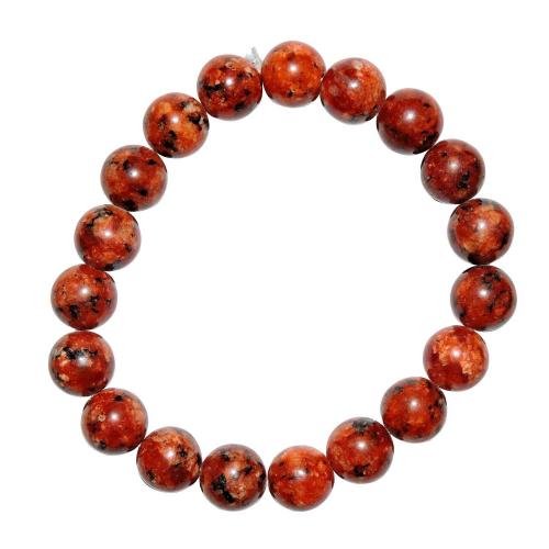 Avika Natural Energized Fire Agate Bead Bracelet For Central Nervous System & Chakra Healing