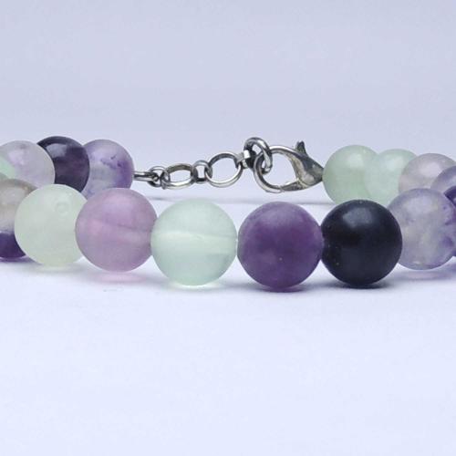 Avika Natural Fluorite  Bead Bracelet (8 mm) with Hook (Pack of 1Pc)