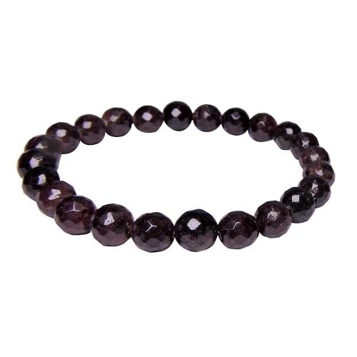 Avika Natural Garnet Faceted Bead Bracelet For Build Self-confidence & Good Luck