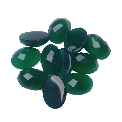 Avika Natural Green Onyx Single Side Cut Ring Stone Set of 5 Pc.
