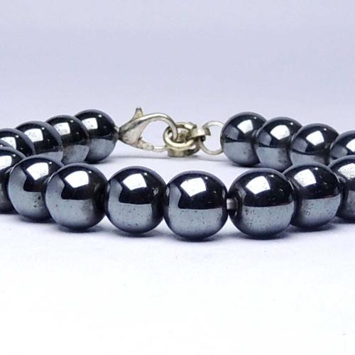Avika Natural Hematite Bead with Hook Bracelet (Pack of 1Pc)
