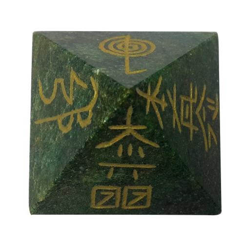 Avika Natural Jade Reiki Symbol Pyramid 35 mm.