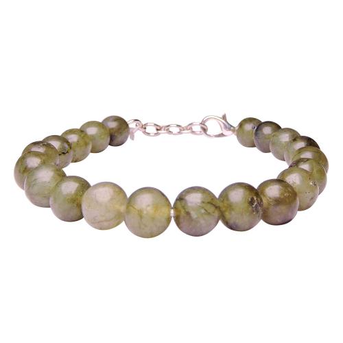 Avika Natural Labradorite 8 MM Beads Bracelet with Hook (Pack of 1Pc)