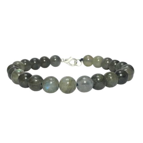 Avika Natural Labradorite Beads Bracelet with Hook (Pack of 1Pc)