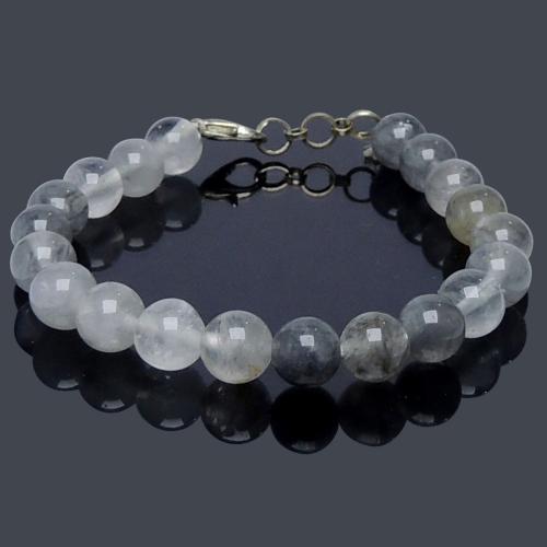 Avika Natural Light Iolite Beads Bracelet with Hook
