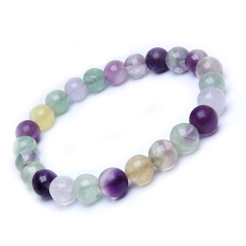 Avika Natural Multi Fluorite Bead Bracelet 8 mm (Pack of 1 Pc.)
