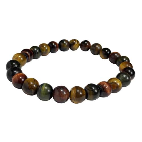 Avika Natural Multi Tiger Eye Beads Bracelet (Pack of 1Pc)