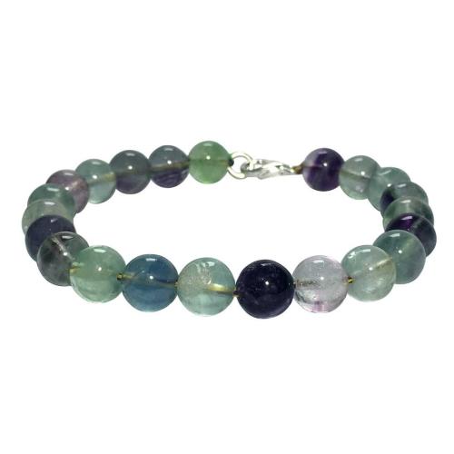 Avika Natural Muti-Fulorite Beads Bracelet with Hook (Pack of 1Pc)
