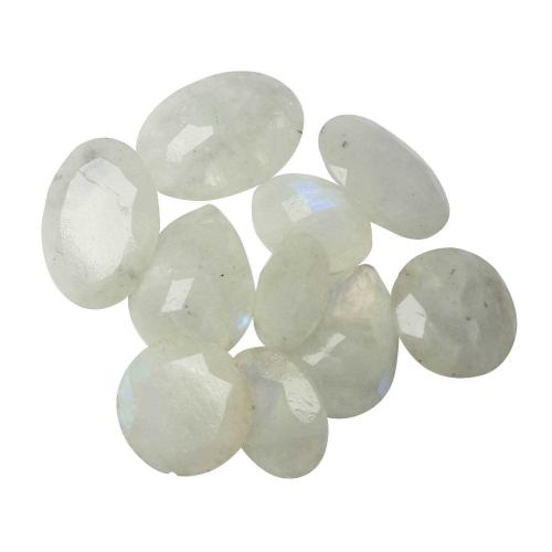 Avika Natural Rainbow Moonstone Diamond cut Gemstone Set of 5 Pc.