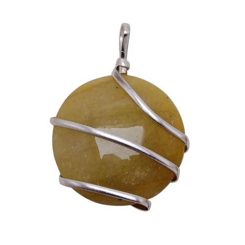 Avika Natural Red Aventurine Wrapped Cabochon Pendant