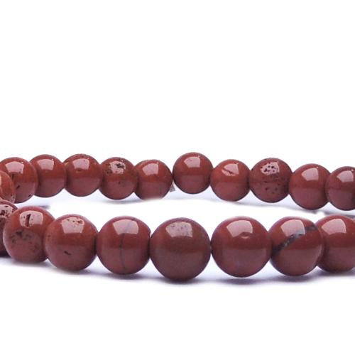 Avika Natural Red Jasper Beads Bracelet (6 mm) (Pack of 1Pc)