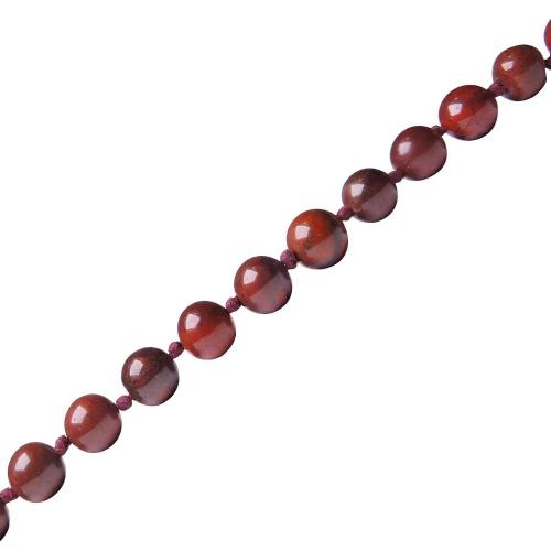 Avika Natural Red Jasper Semi-precious Stone Mala for Root Chakra