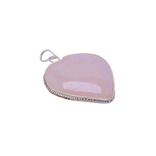 Avika Natural Rose Quartz Heart Overlay Pendant(Big)