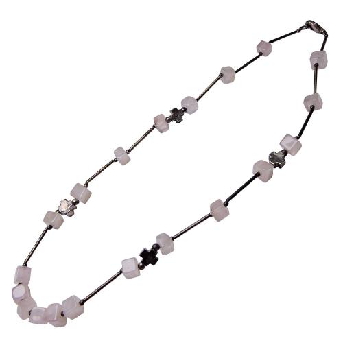 Avika Natural Rose Quartz & Metal Necklace for Unconditional Love