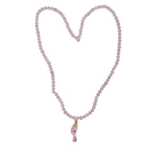 Avika Natural Rose Quartz Semi-precious Stone Mala for True Love (6 mm. Bead)