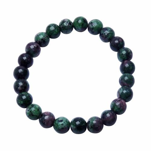 Avika Natural Ruby Zoisite 8 mm Beads Bracelet Color: Multi, For Unisex